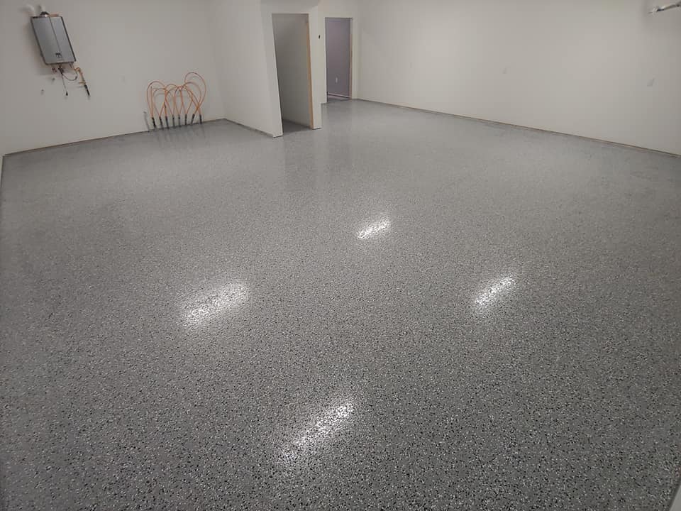 White Epoxy Basement Floor - Epoxy Flooring, Columbus Ohio